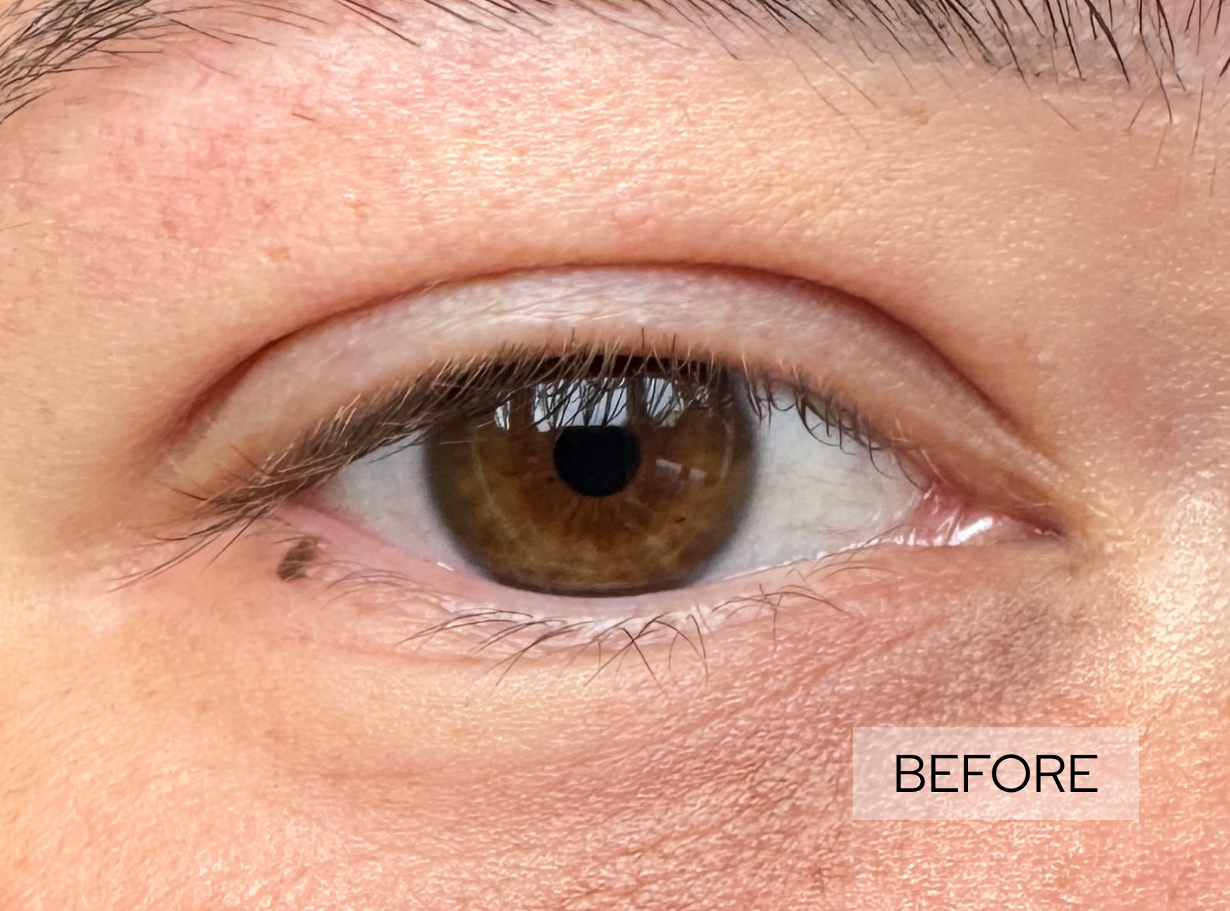 Lash lift before results using Everbare at-home kit NZ