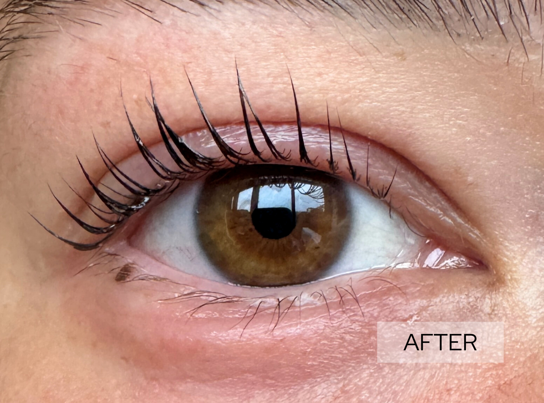 Lash lift after results using Everbare at-home kit NZ