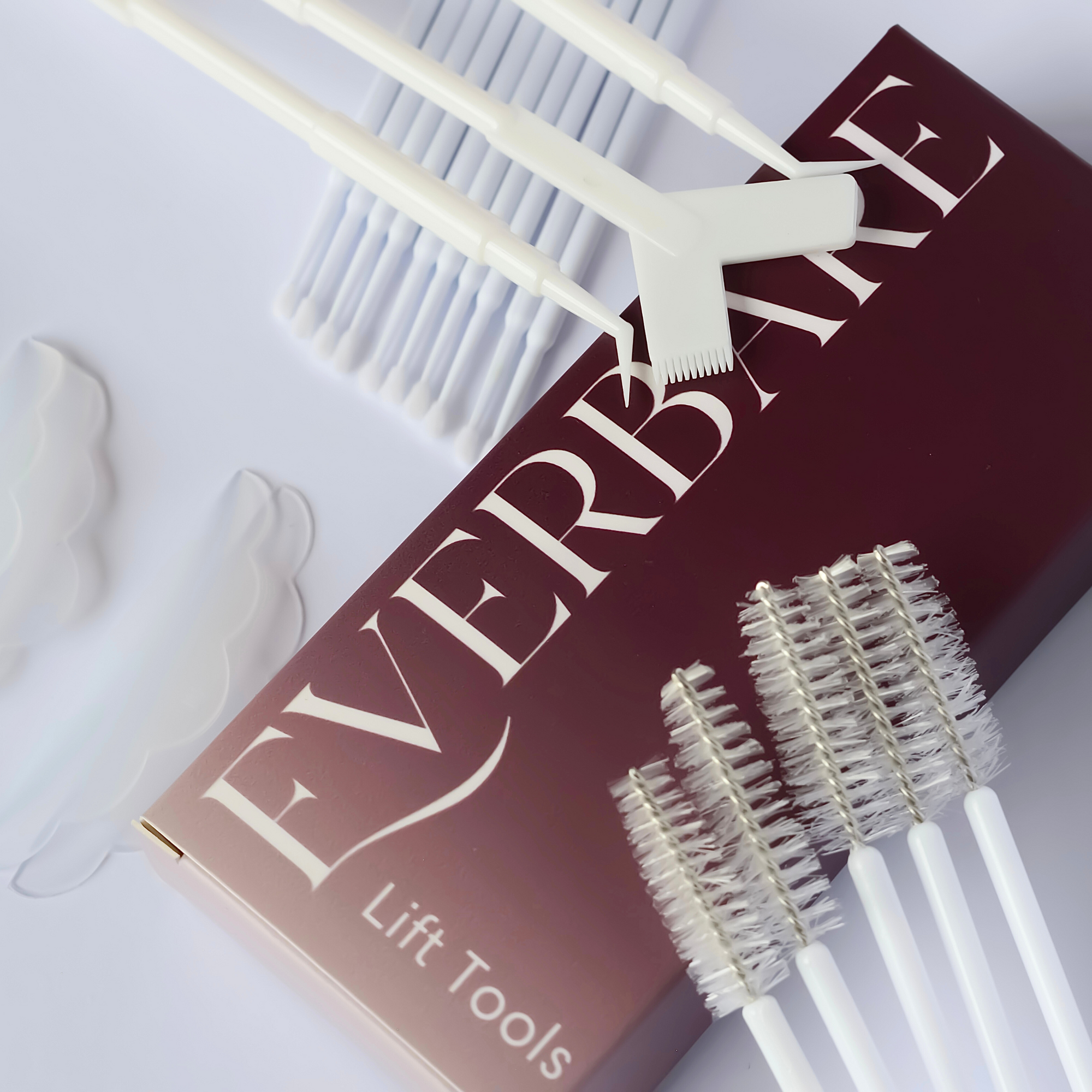 Everbare tools and box for eyelash lift kit at home