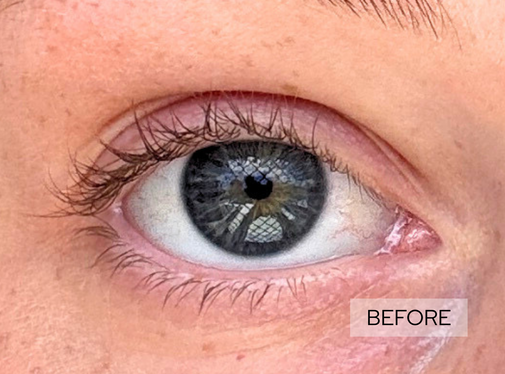 Lash lift before results using Everbare at-home kit NZ