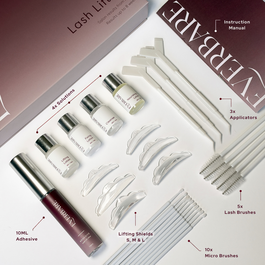 tools inside an at home lash lift kit